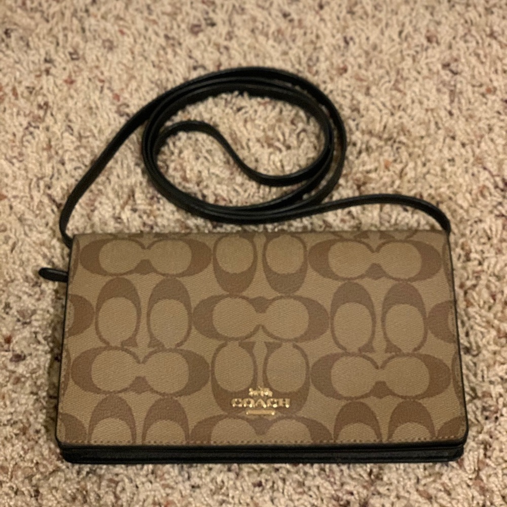 Coach Anna Signature Crossbody/Clutch w/removable strap
